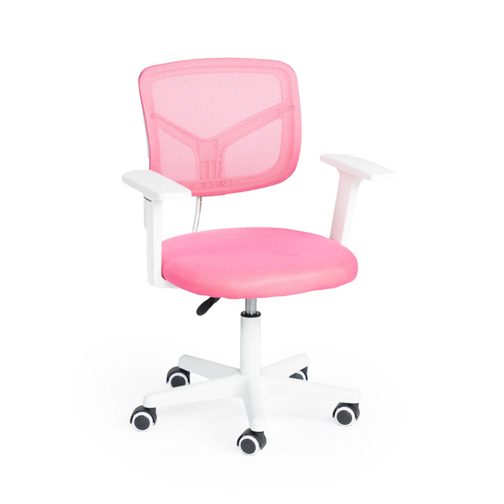 Furniture R  Home Chaise de Bureau, Chaise D'ordinateur pour Jeunes/Adolescents avec Maille Respirante, Pivotante Chaise D'étude Réglable en Hauteur avec Accoudoirs, Rose