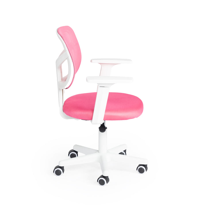Furniture R  Home Chaise de Bureau, Chaise D'ordinateur pour Jeunes/Adolescents avec Maille Respirante, Pivotante Chaise D'étude Réglable en Hauteur avec Accoudoirs, Rose