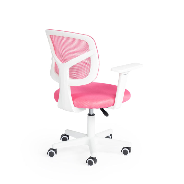 Furniture R  Home Chaise de Bureau, Chaise D'ordinateur pour Jeunes/Adolescents avec Maille Respirante, Pivotante Chaise D'étude Réglable en Hauteur avec Accoudoirs, Rose