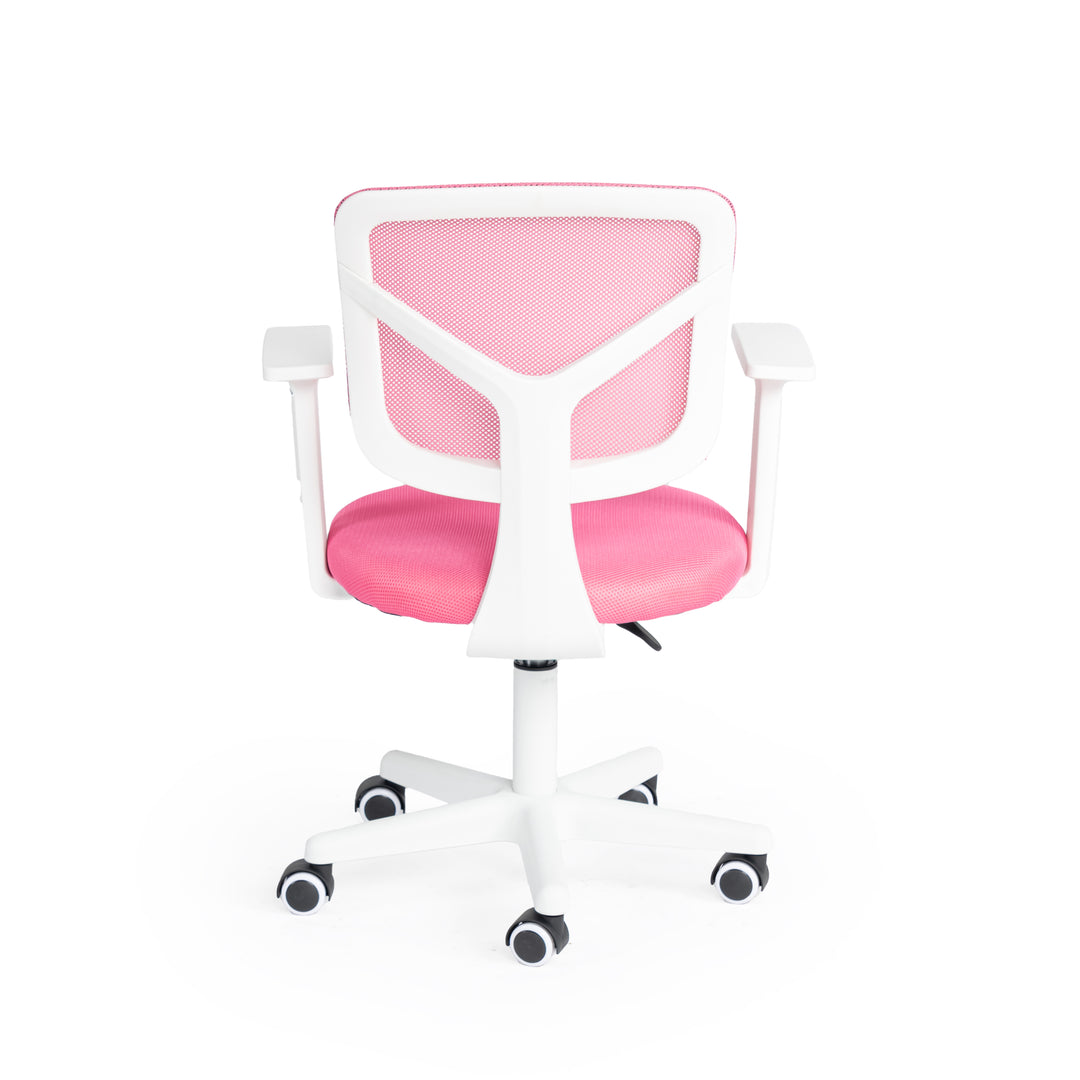 Furniture R  Home Chaise de Bureau, Chaise D'ordinateur pour Jeunes/Adolescents avec Maille Respirante, Pivotante Chaise D'étude Réglable en Hauteur avec Accoudoirs, Rose