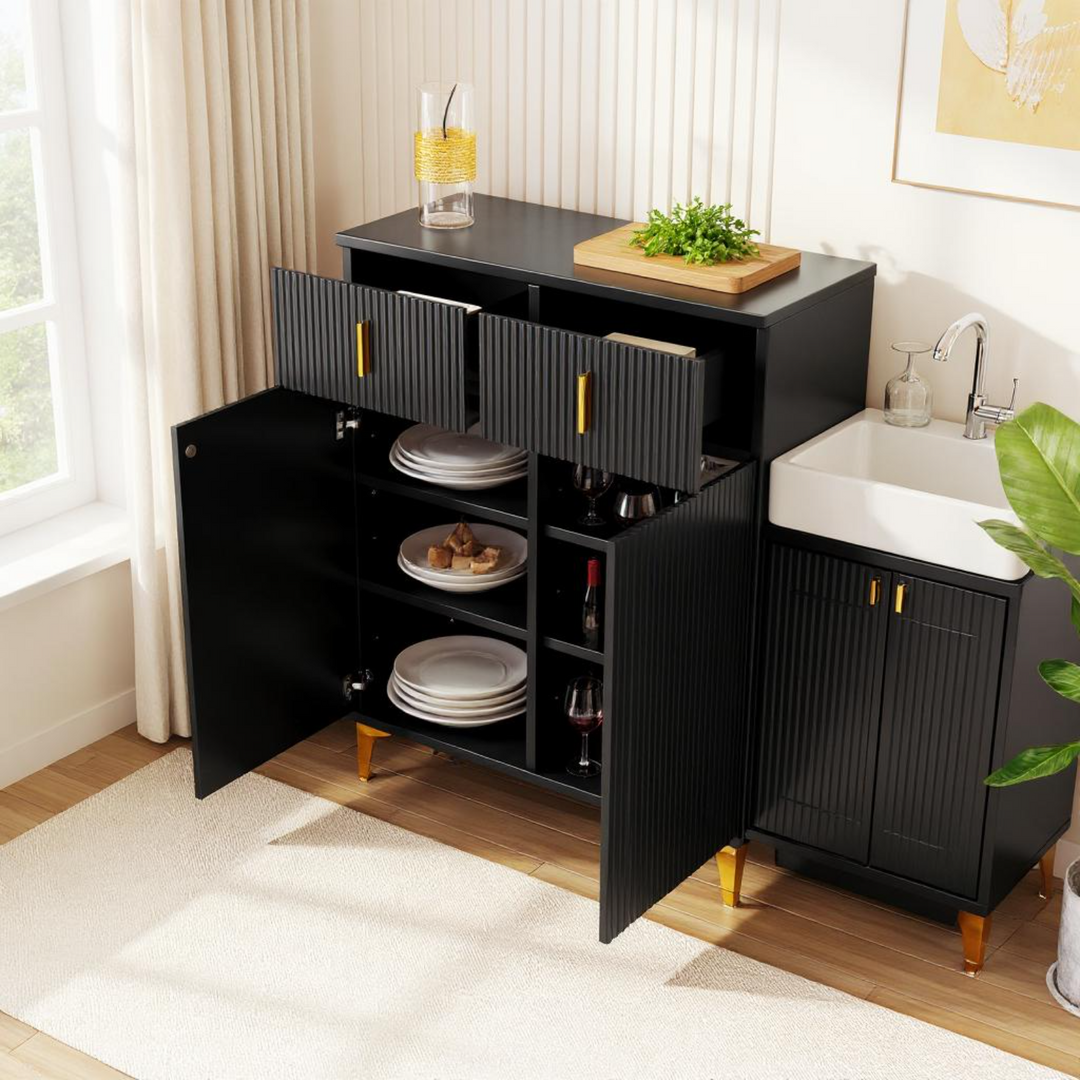 FurnitureR Armoire de Rangement avec 6 Compartiments Détachables & 2 Tiroirs, Parfaite pour un Rangement Sous les Escaliers, 83 cm