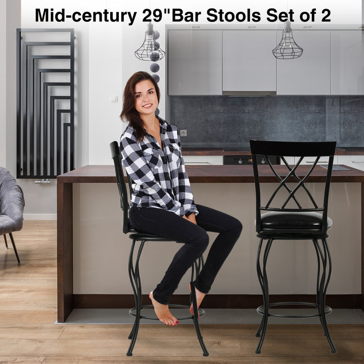 Furniture R American Farmhouse Deisgn Wichita Swival Bar Stools: Durable And Stackable With Sleek Silhouette