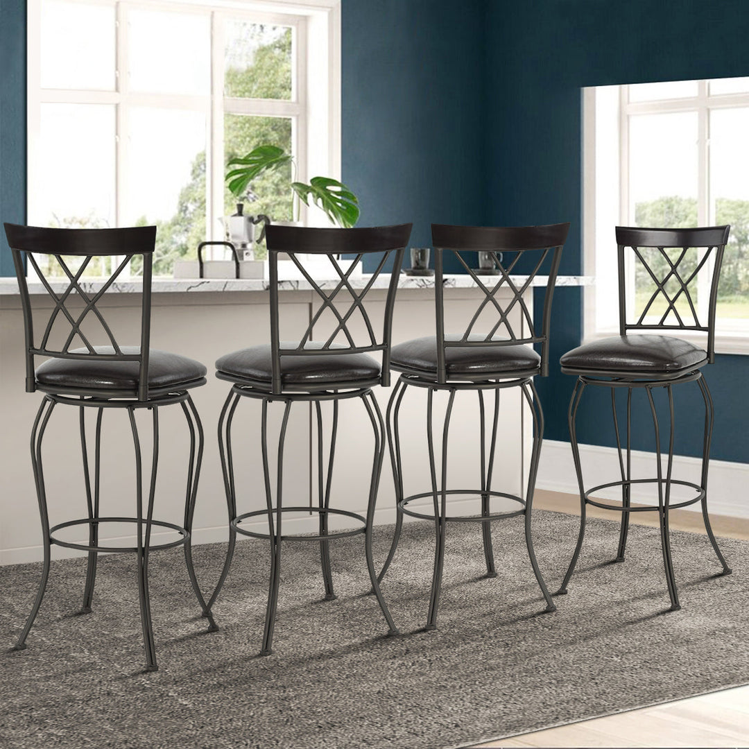 Furniture R American Farmhouse Deisgn Wichita Swival Bar Stools: Durable And Stackable With Sleek Silhouette