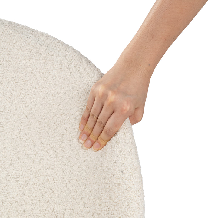 FurnitureR– Lot de 4 chaises en tissu chenille pour salle à manger, chambre à coucher, salon, pieds en chêne et métal, beige