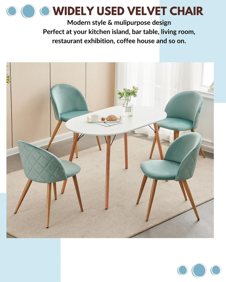 Chaises de salle à manger au design moderne et scandinave avec revêtement en velours pour un espace élégant