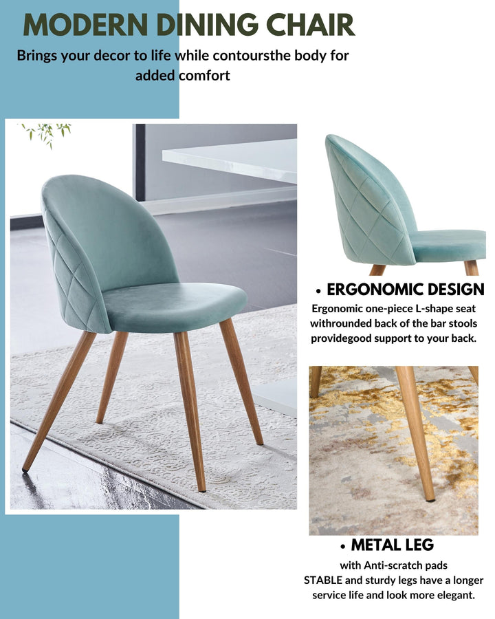 Chaises de salle à manger au design moderne et scandinave avec revêtement en velours pour un espace élégant