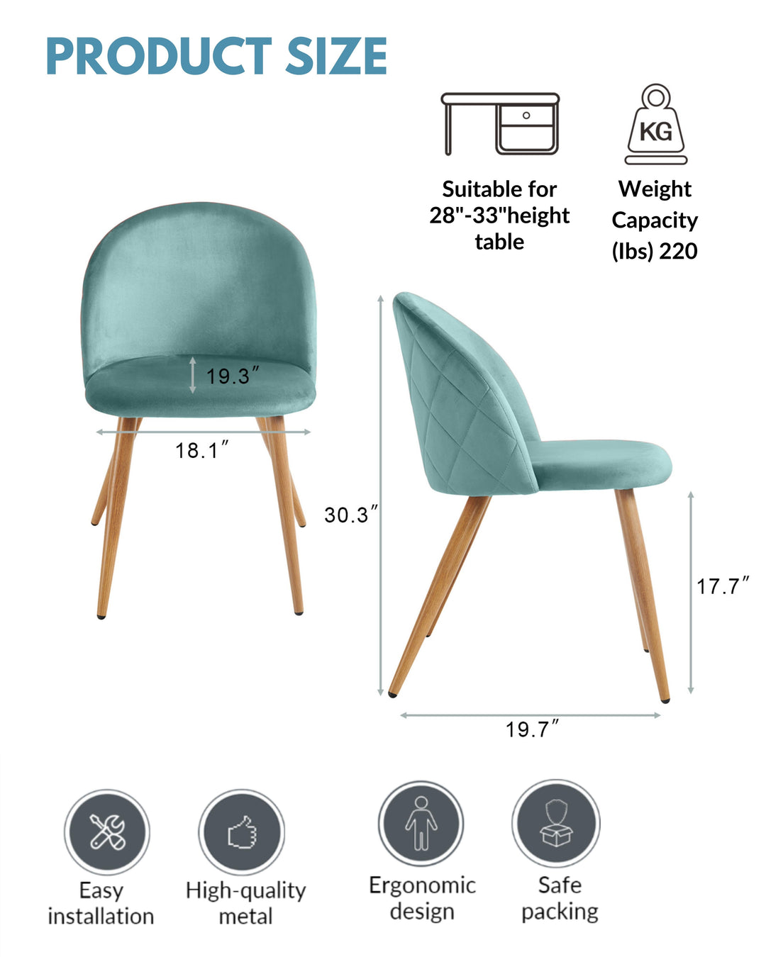 Chaises de salle à manger au design moderne et scandinave avec revêtement en velours pour un espace élégant