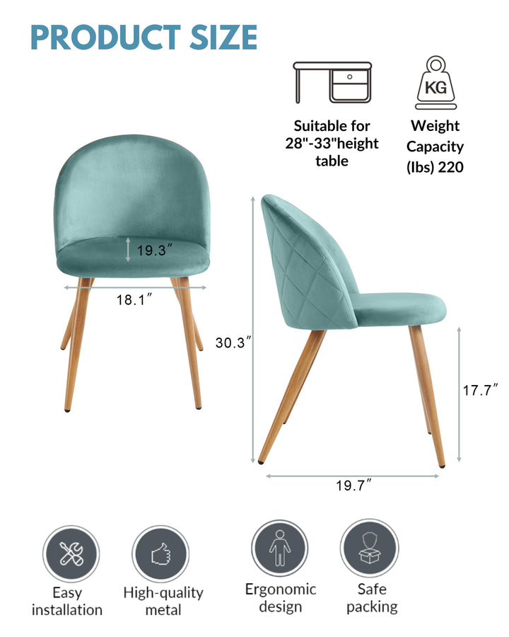 Chaises de salle à manger au design moderne et scandinave avec revêtement en velours pour un espace élégant