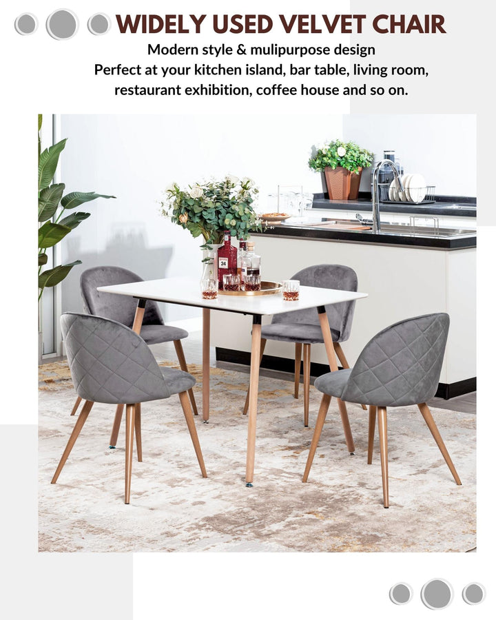 Chaises de salle à manger au design moderne et scandinave avec revêtement en velours pour un espace élégant