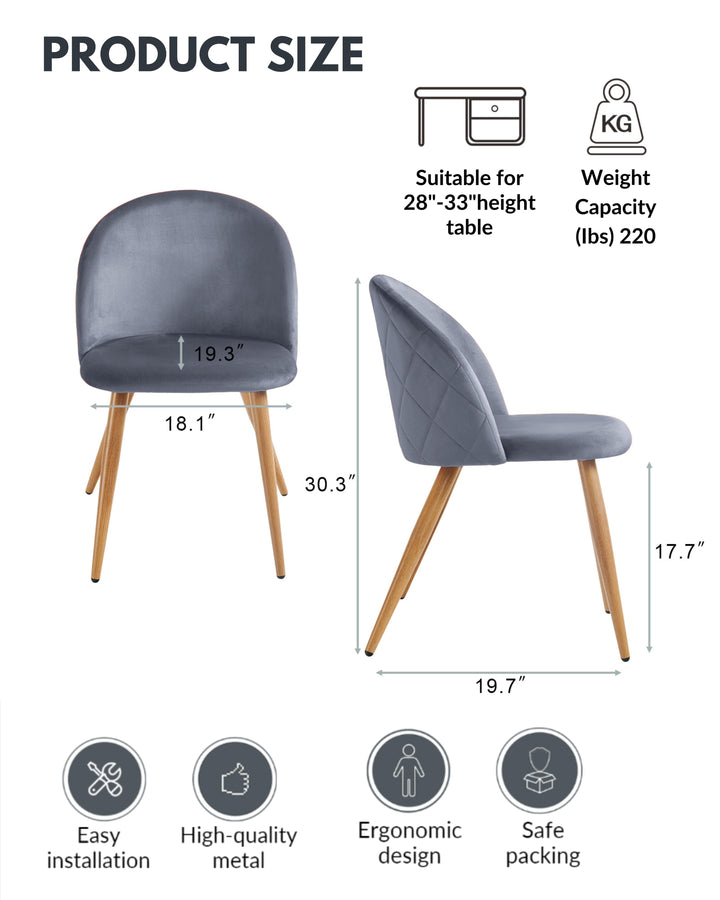 Chaises de salle à manger au design moderne et scandinave avec revêtement en velours pour un espace élégant