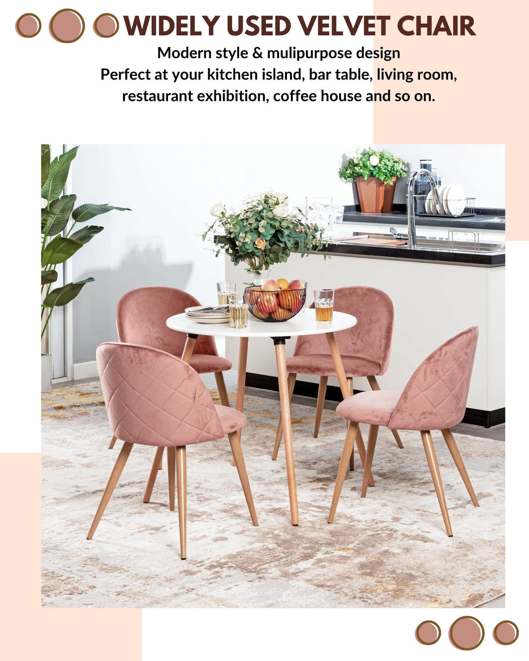 Chaises de salle à manger au design moderne et scandinave avec revêtement en velours pour un espace élégant