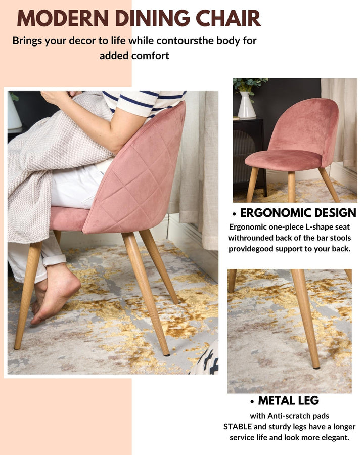 Chaises de salle à manger au design moderne et scandinave avec revêtement en velours pour un espace élégant