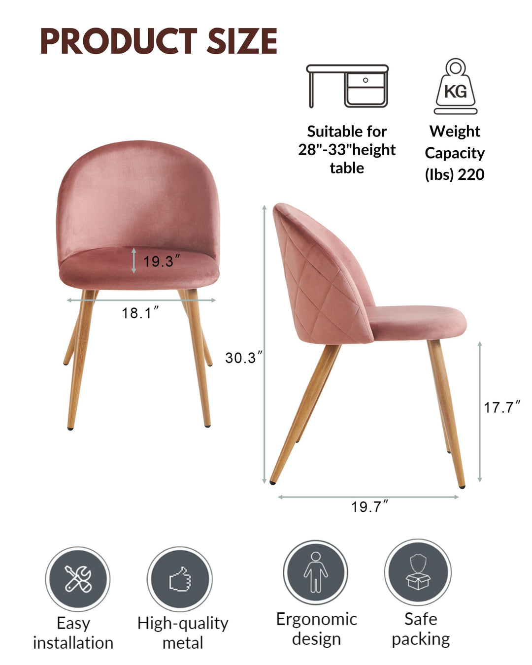 Chaises de salle à manger au design moderne et scandinave avec revêtement en velours pour un espace élégant