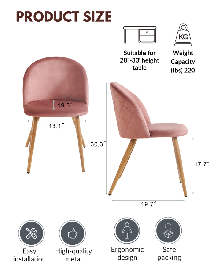 Chaises de salle à manger au design moderne et scandinave avec revêtement en velours pour un espace élégant
