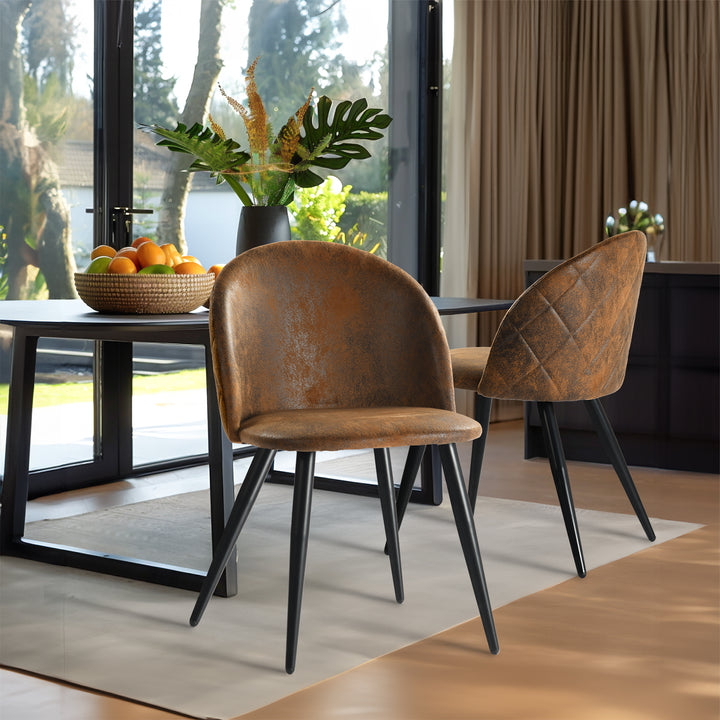 FurnitureR– Lot de 4 chaises en tissu chenille pour salle à manger, chambre à coucher, salon, pieds en chêne et métal, beige