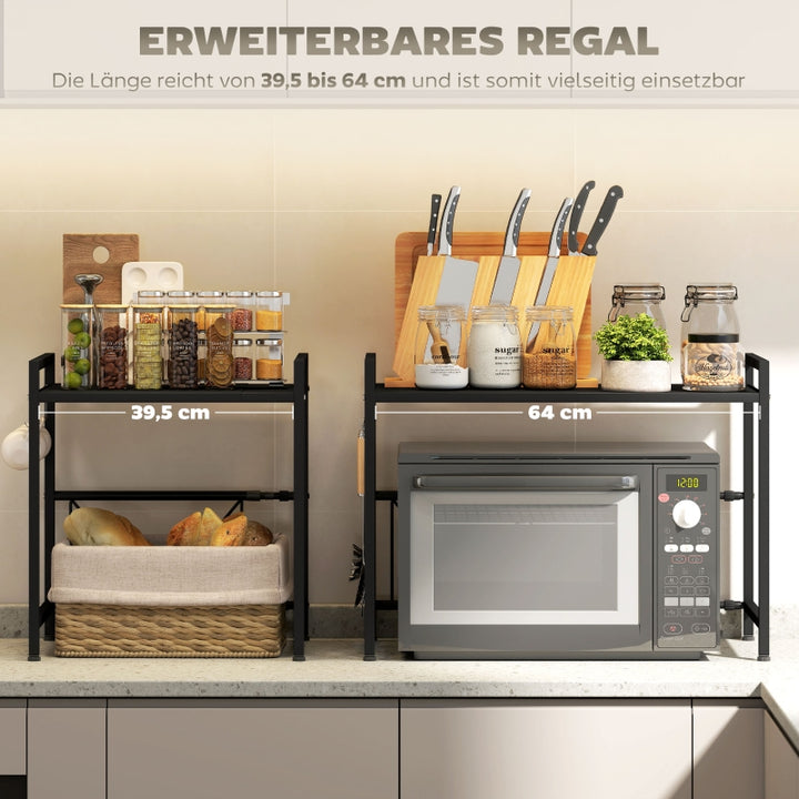FurnitureR Étagère de Cuisine Noire 1 Pièce, Conception Moderne, Métal Solide avec Stockage Amélioré, Organisation Pratique pour Petits Appareils, Rangement Multiusage avec Charme Élégant