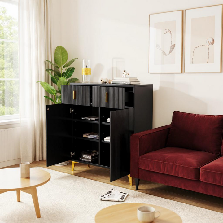 FurnitureR Armoire de Rangement avec 6 Compartiments Détachables & 2 Tiroirs, Parfaite pour un Rangement Sous les Escaliers, 83 cm