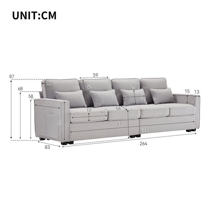FurnitureR Canapé Loveseat Gris, Design Moderne, Matériau en Lin Durable, Confort À La Maison, Assemblage Facile