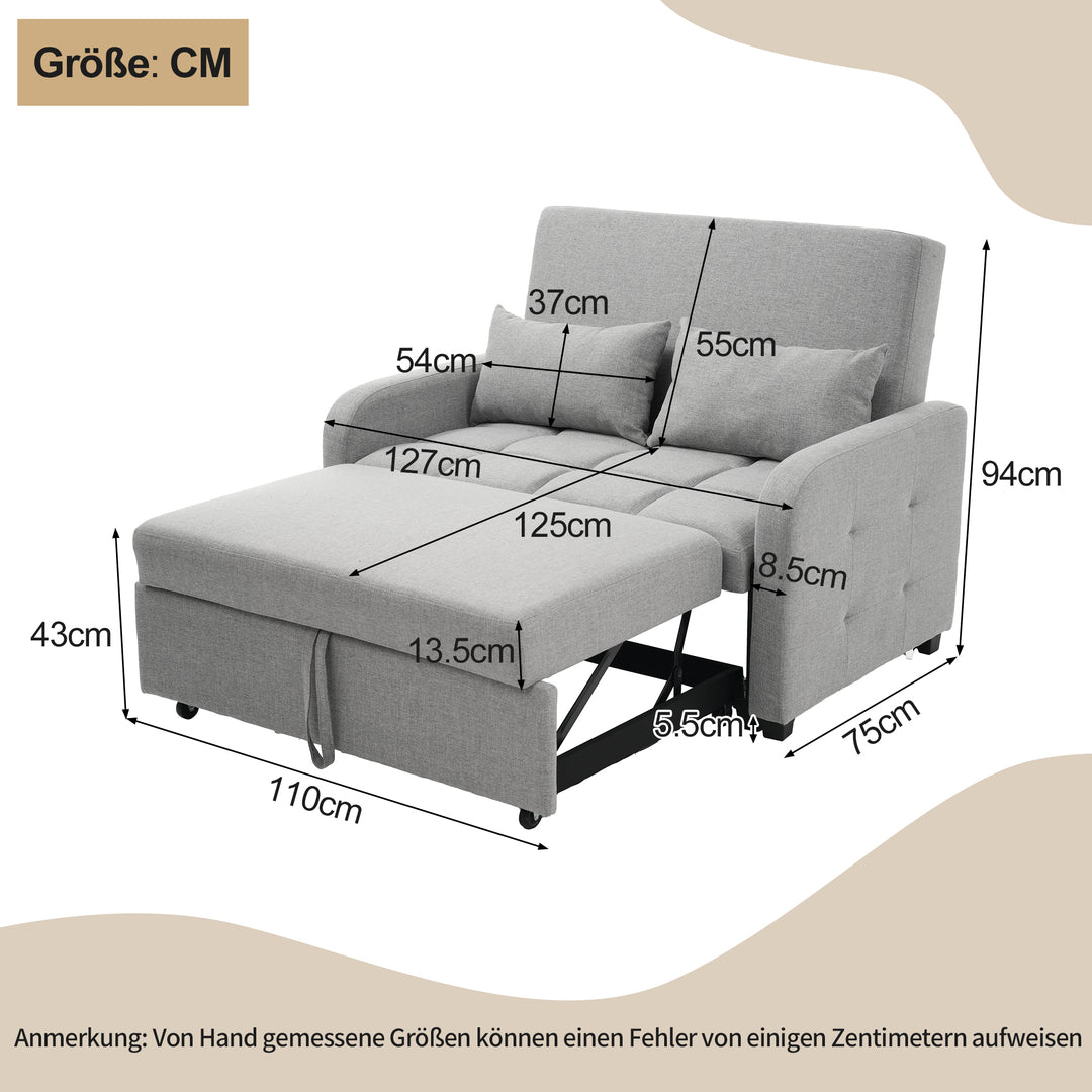 FurnitureR Canape Relaxation,Canapé-lit Pliant,Dossier Réglable, pour les Petits Appartements et les Résidences
