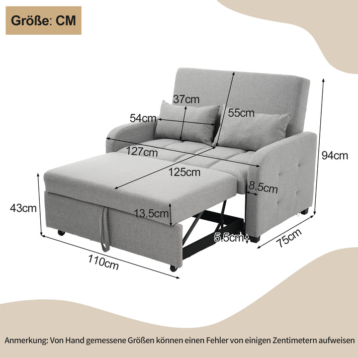 FurnitureR Canape Relaxation,Canapé-lit Pliant,Dossier Réglable, pour les Petits Appartements et les Résidences