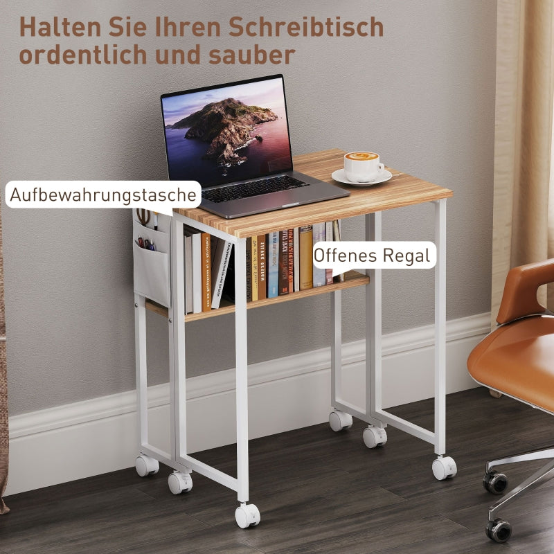[Marque] 1-Desk Natural Wood, Design Compact, Bois Durable, Parfait pour Petits Espaces, Bureau Moderne Multifonctionnel, Rangement Intégré, Pratique et Élégant