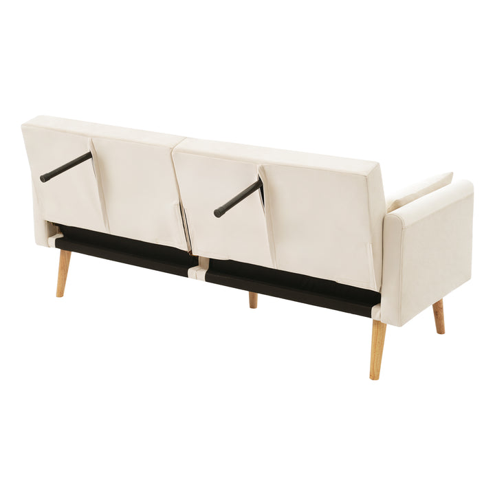 FurnitureR Petit Canape Relaxation, Canapé-lit avec Dossier Réglable en 3 Angles L'accoudoir Est Réglable Sur 5 Angles, Velours
