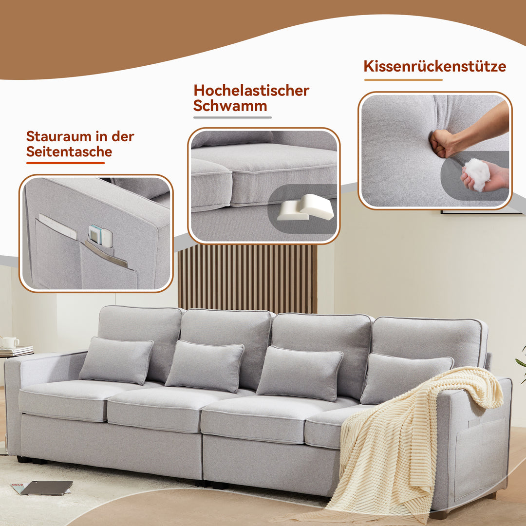FurnitureR Canapé Loveseat Gris, Design Moderne, Matériau en Lin Durable, Confort À La Maison, Assemblage Facile